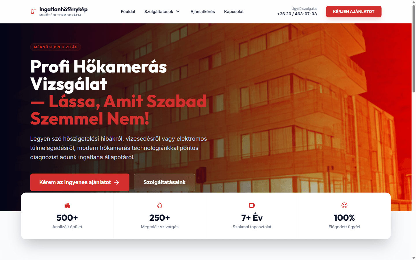 Ingatlanhőfénykép